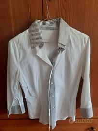 Camicia bianca con profili rigati NARA CAMICIE