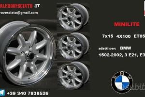 Cerchi minilite 7X15 ET05 bmw 1502 2002 E21 E30