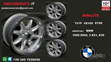 Cerchi minilite 7X15 ET05 bmw 1502 2002 E21 E30