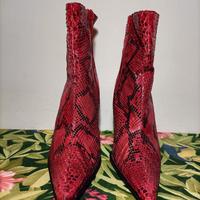 Stivaletti da donna rossi in pelle (pyton)  37/38