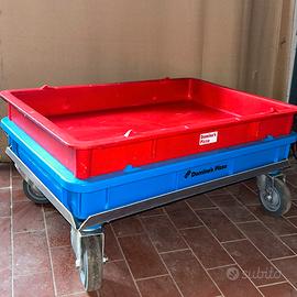 Cassette impilabili plastica e carrelli in ferro