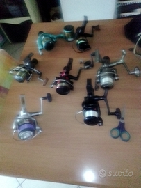 Lotto 7 mulinelli da pesca