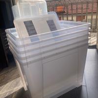 5 scatole Samla Ikea 65l con coperchio