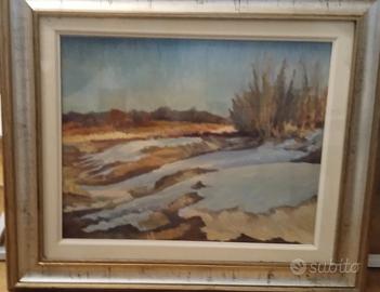 Quadro paesaggio olio su tela di Salvatore Marches