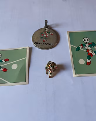 Pin spilla Mascotte Ciao Mondiali 90 e medaglione