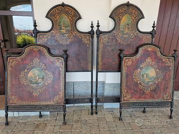 antiquariato: letti in ferro dipinti dell 800