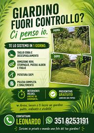 Taglio erba e pulizia giardino - Interventi rapidi