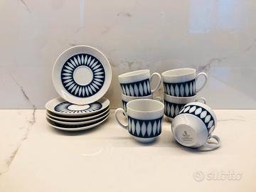 Tazzine ceramica te blu Winterling 1960 germania