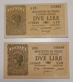 35#. Banconote 2 Lire (tutte le firme).