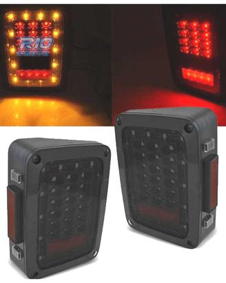FANALI JEEP WRANGLER JK 07-18 A LED FUMÉ