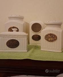 porta zucchero, caffe, sale, biscotti