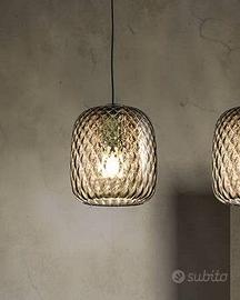 Sospensione in vetro soffiato decorato – elegante