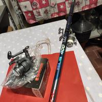 canna da pesca più 2 mulinelli Trabucco