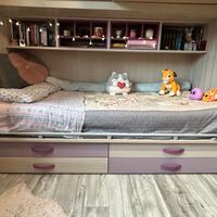 Struttura letto singolo "Giessegi" con 4 cassetti