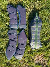 Set 4 paratendini da trasporto cavallo con borsa