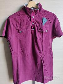 polo granata con colletto modellabile 