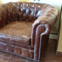 2 Poltrone Chesterfield Vintage Cuoio anticato+ ta