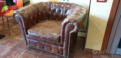 2 Poltrone Chesterfield Vintage Cuoio anticato+ ta