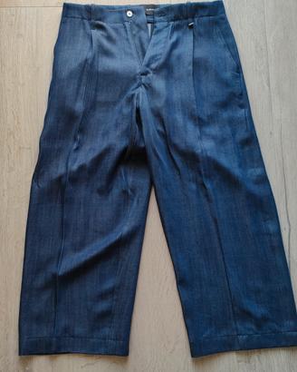 PANTALONI DENIM UNISEX CON PINCES COLORE DENIM  