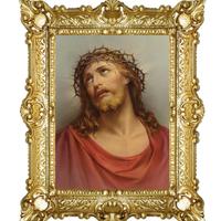 STAMPA VOLTO SANTO GESU' CORNICE BAROCCA CM 55X45