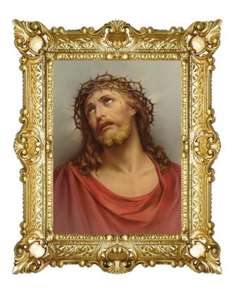 STAMPA VOLTO SANTO GESU' CORNICE BAROCCA CM 55X45