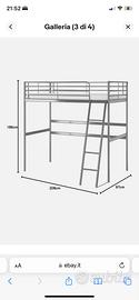 Letto soppalco singolo SVARTA Ikea