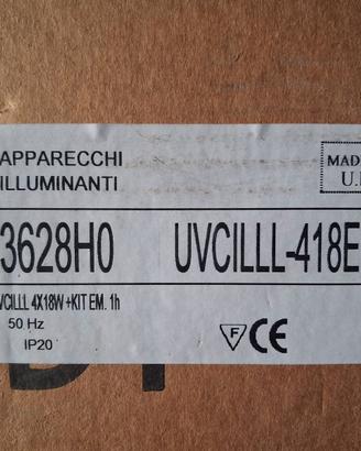 Plafoniera 4x18W con Kit Emergenza