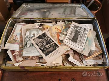 Lotto di antichi santini religiosi  