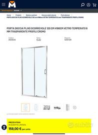 Porta doccia mod. PLIXO scorrevole 120cm h190