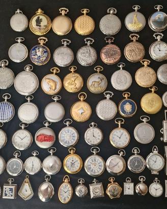 LOTTO DI 60 OROLOGI DA TASCA TASCHINO POCKET WATCH