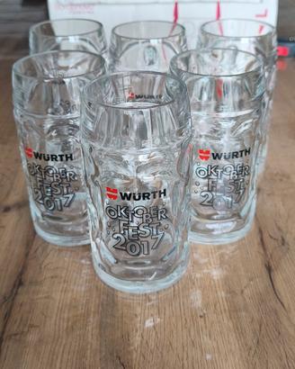 Set 6 boccali da birra Wurth -Made in Italy  0,50