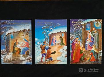 Cartoline auguri Natale vintage Natività Angeli e 