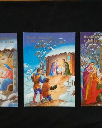 Cartoline auguri Natale vintage Natività Angeli e 