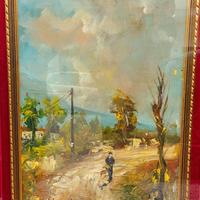 Quadro antico dipinto a mano a olio firmato Landi.