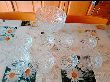 servizio macedonia vintage 70/80 vetro lavoarato