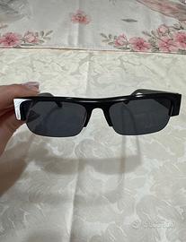 Occhiali da sole rettangolari con lente semitraspa