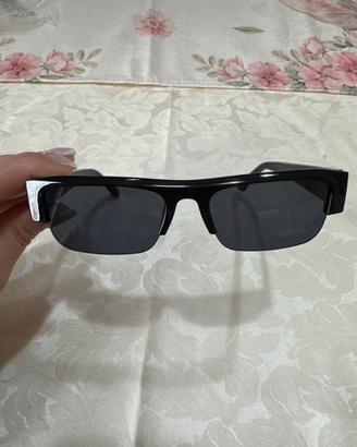 Occhiali da sole rettangolari con lente semitraspa