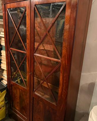 Libreria  vintage piuma di mogano