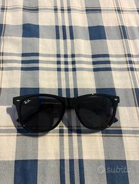 occhiali da sole rayban neri lucidi