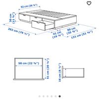 letto singolo Nordli, con cassettoni 