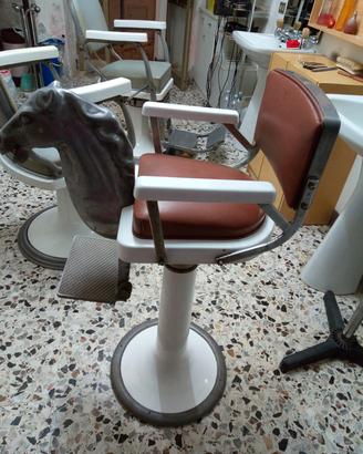 sedia da barbiere vintage originale - anni '50/'60