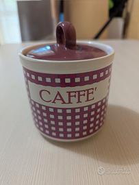 Barattolo porta caffè ceramica con coperchio nuovo