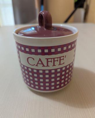 Barattolo porta caffè ceramica con coperchio nuovo