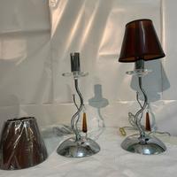 Abat-jour in acciaio e gocce di cristallo