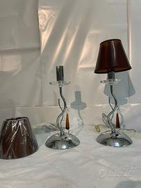 Abat-jour in acciaio e gocce di cristallo