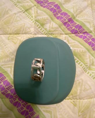 Anello catena rigido argento