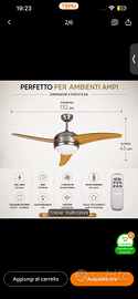 BAKAJI Ventilatore Lampadario da Soffitto 3 Pale i