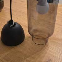 Lampadario vetro fumé grigio