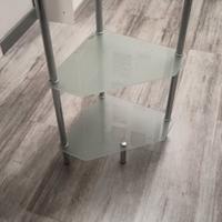 scaffale angolare in vetro temperato 