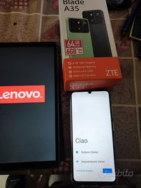 tablet Lenovo 64GB più telefono ZTE Blade 